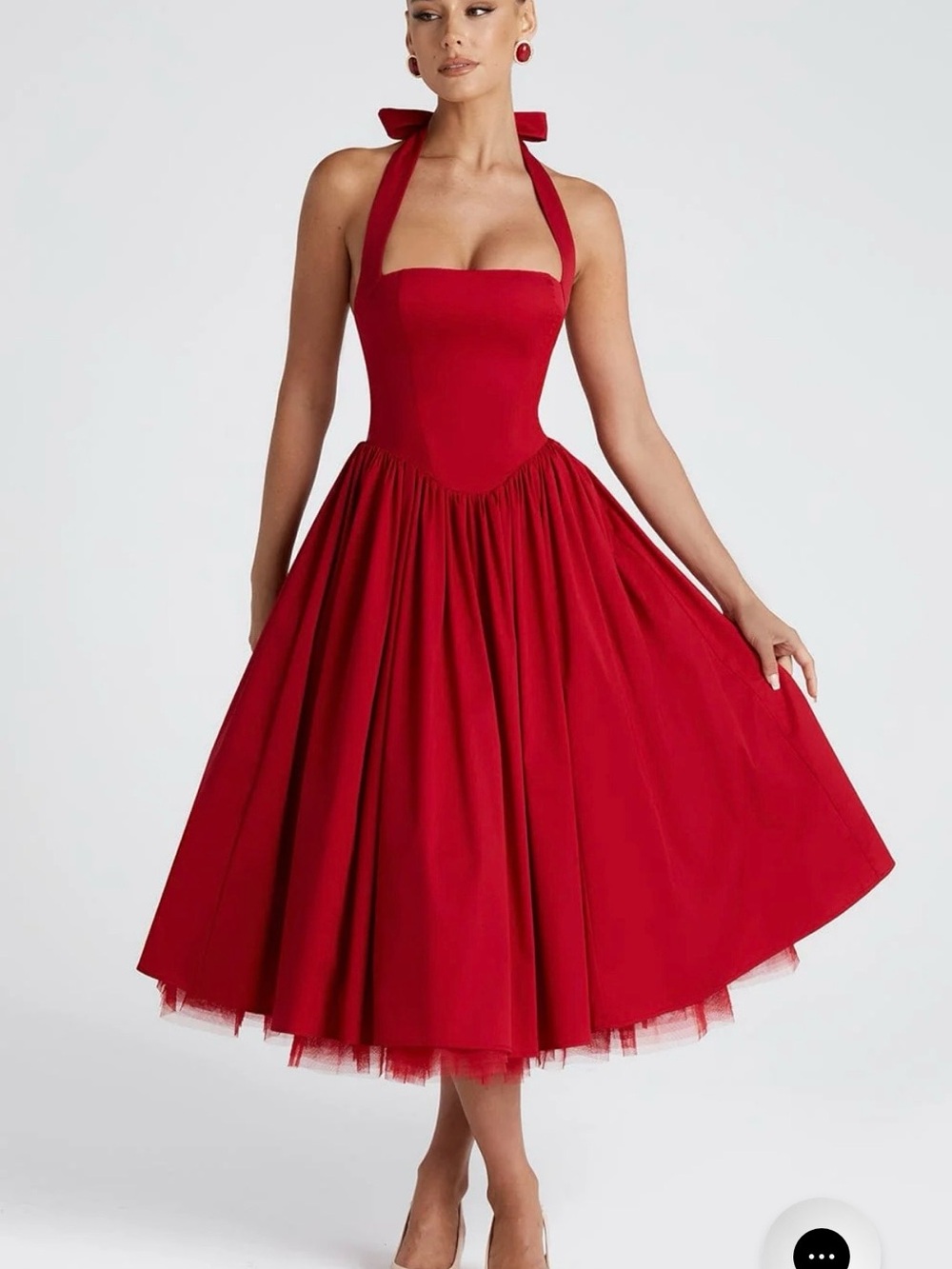 Elegant Red babyboo Midi Dress